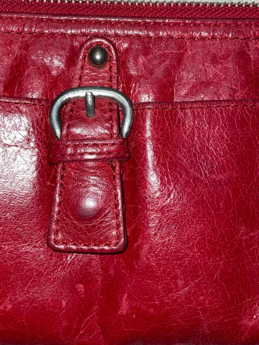 TANO Red Leather Clutch Wallet  Large Travel